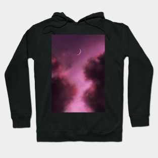 Mauve Starry Sunset Sky Hoodie